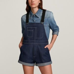 G-Star RAW Utility Boyfriend Short Denim Overalls NWT Size M